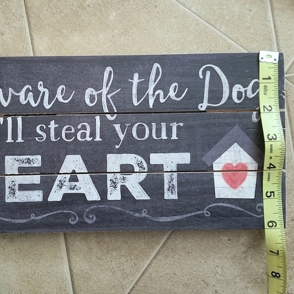 12"×6" Beware of Dog, Wall, Door, Standing Decor, Plank Art - Picture 4 of 5